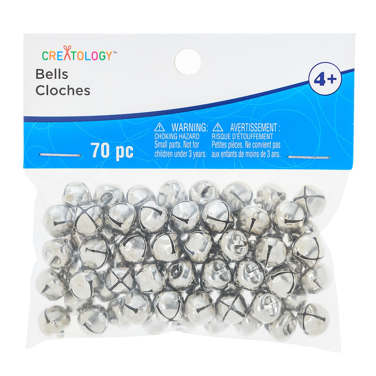 12 Packs: 70 ct. (840) 9mm Silver Jingle Bells by Creatology™